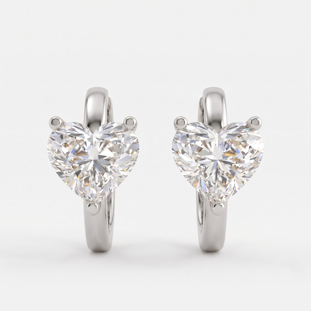 Élan Heart-shaped diamond huggie Hoops earrings (Copytest)