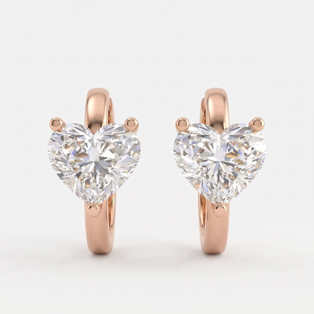 Élan Heart-shaped diamond huggie Hoops earrings (Copytest)