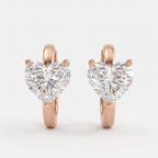 Élan Heart-shaped diamond huggie Hoops earrings (Copytest)