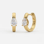 Aurielle Teardrop Pear Diamond huggie Hoops Earring