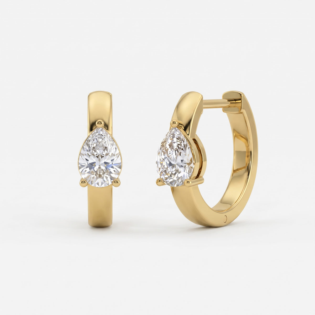Aurielle Teardrop Pear Diamond huggie Hoops Earring