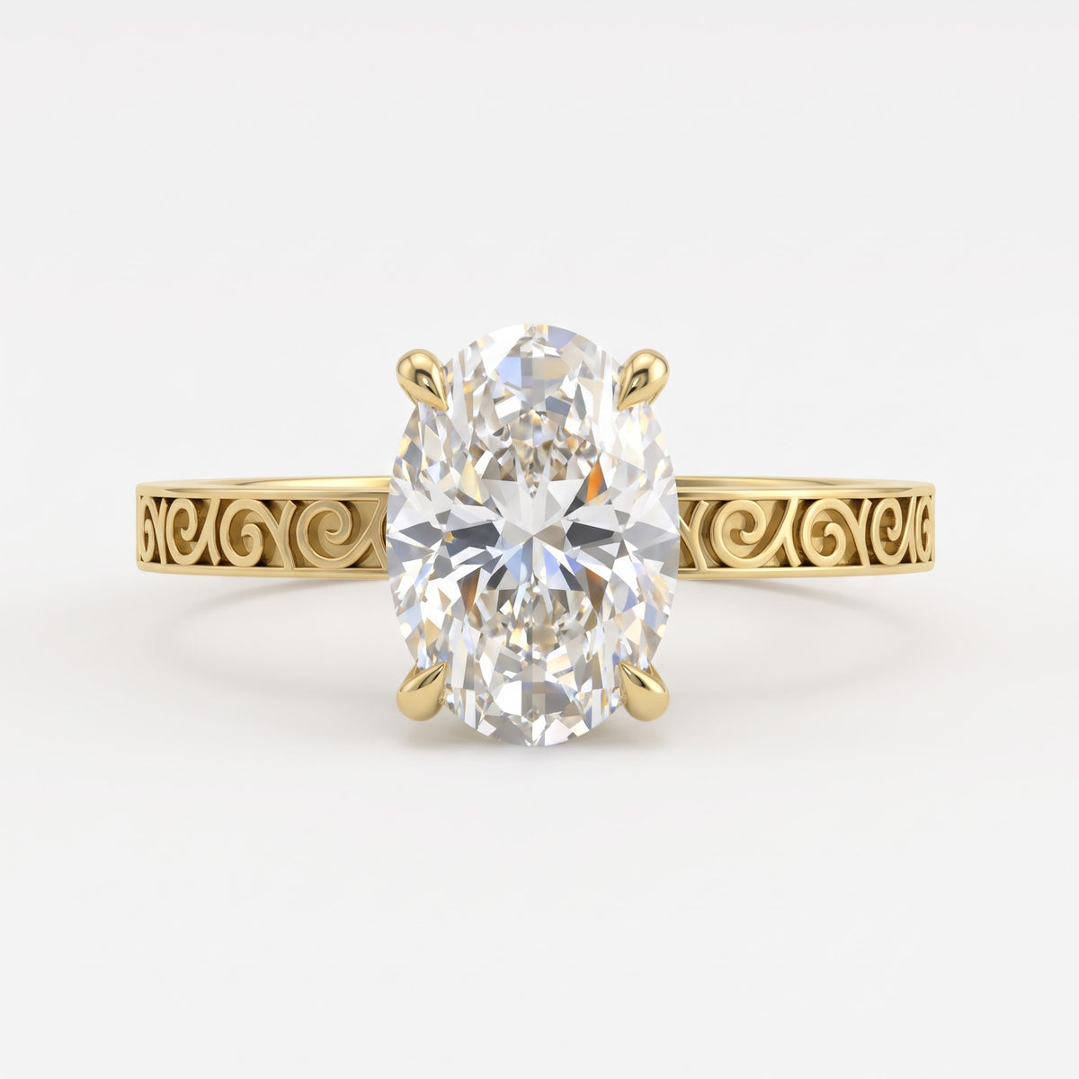 Aurora Elegance Oval-Cut diamond Hidden Halo Ring
