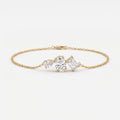 Luxe Lumière Three-Stone Chain Bracelet