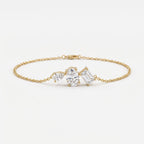 Luxe Lumière Three-Stone Chain Bracelet