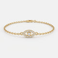 Luxe Radiance Evil Eye Round Diamond Chain Bracelet