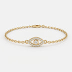Luxe Radiance Evil Eye Round Diamond Chain Bracelet