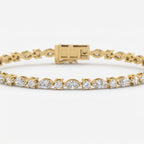 Celestial Radiance Marquise & Round Diamond Tennis Bracelet
