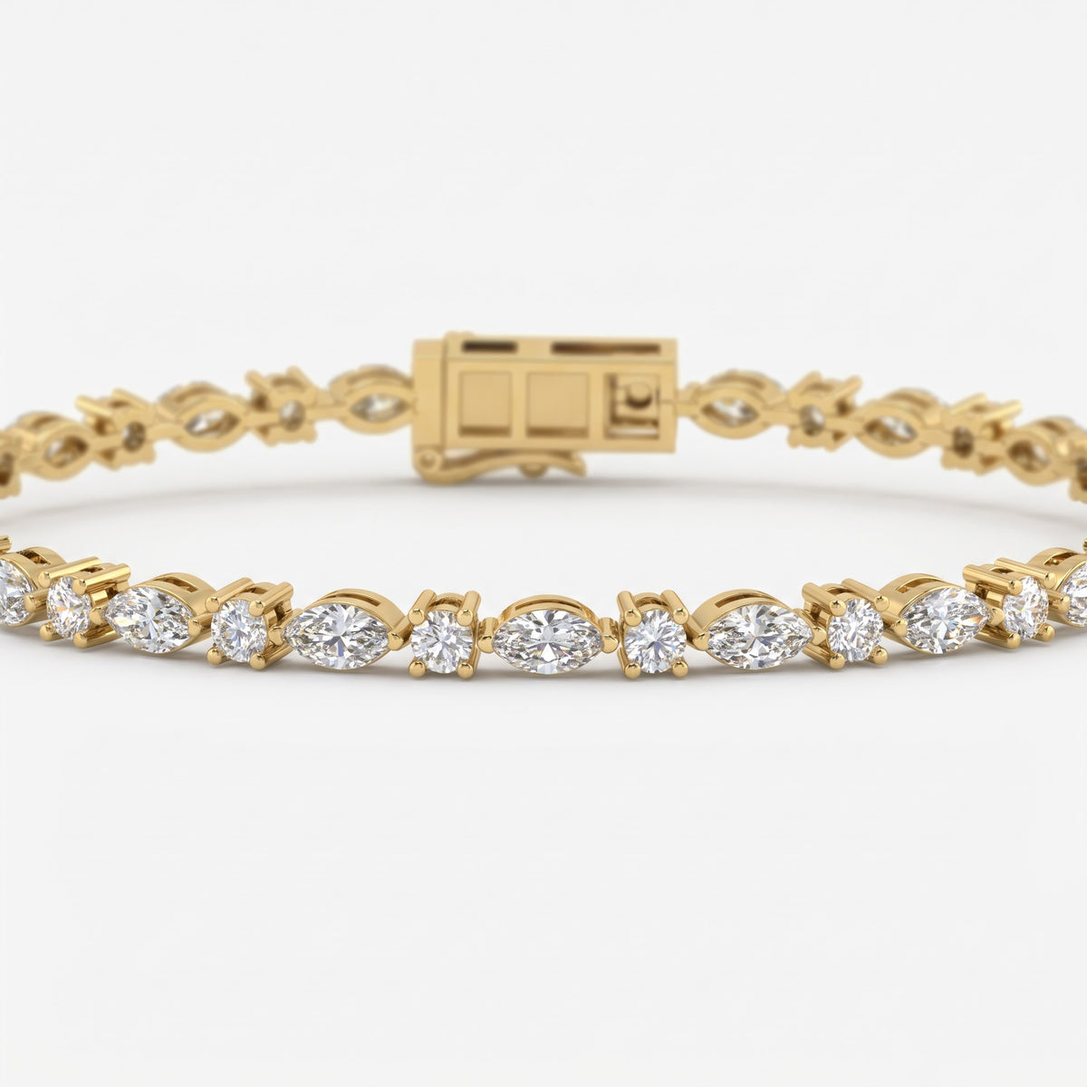 Celestial Radiance Marquise & Round Diamond Tennis Bracelet