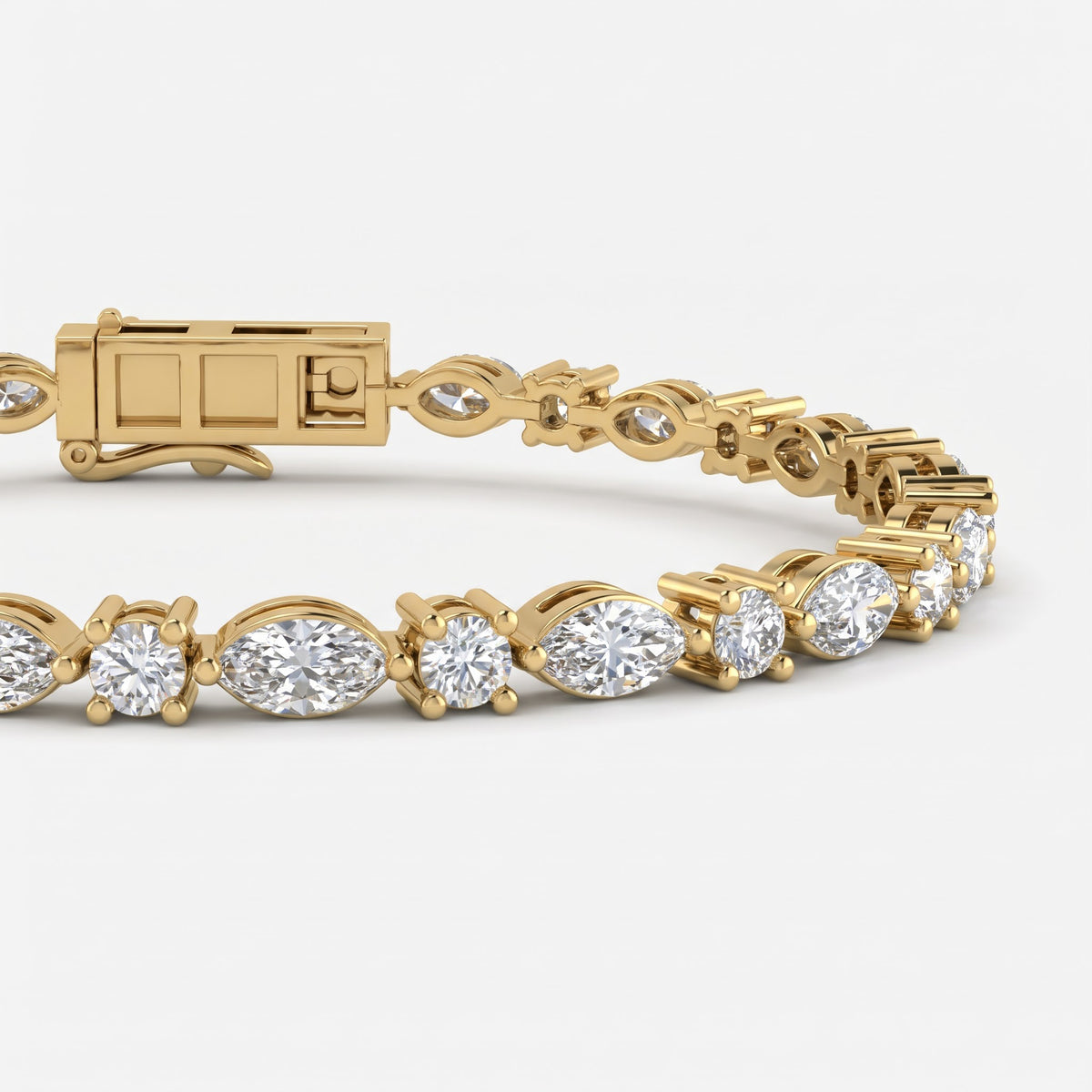 Celestial Radiance Marquise & Round Diamond Tennis Bracelet