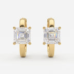 Aurelia Crystal Asscher Diamond huggie Hoops Earrings