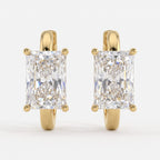 Celestine Radiant Cut Diamond Huggie Hoops Earrings