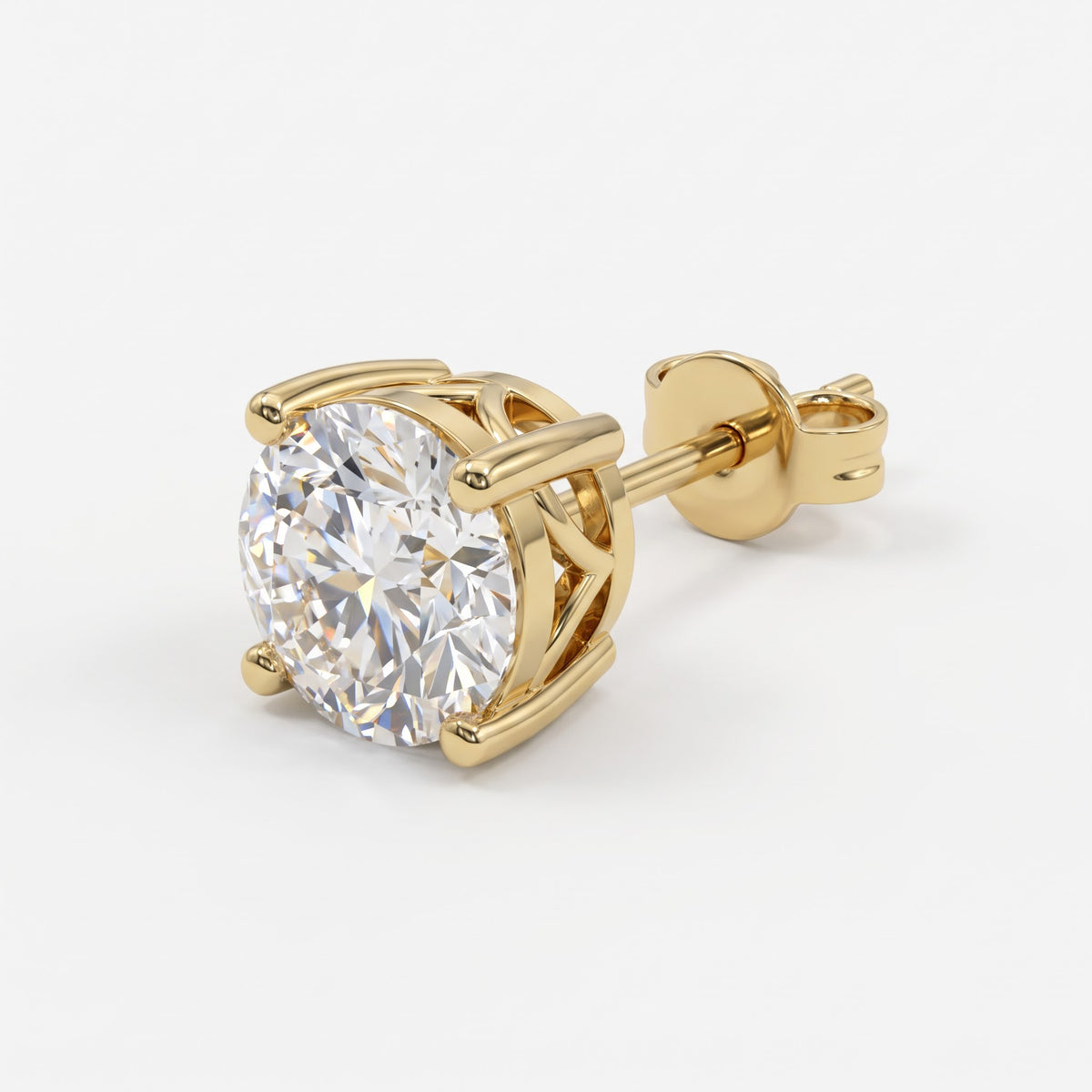 Celestia Radiance 4-Prong Round Diamond Stud Earrings