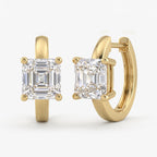 Aurelia Crystal Asscher Diamond huggie Hoops Earrings