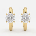 Classic Round Brilliant Diamond Huggie Hoops Earrings