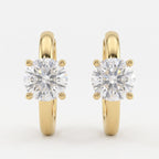 Classic Round Brilliant Diamond Huggie Hoops Earrings