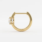 Classic Round Brilliant Diamond Huggie Hoops Earrings