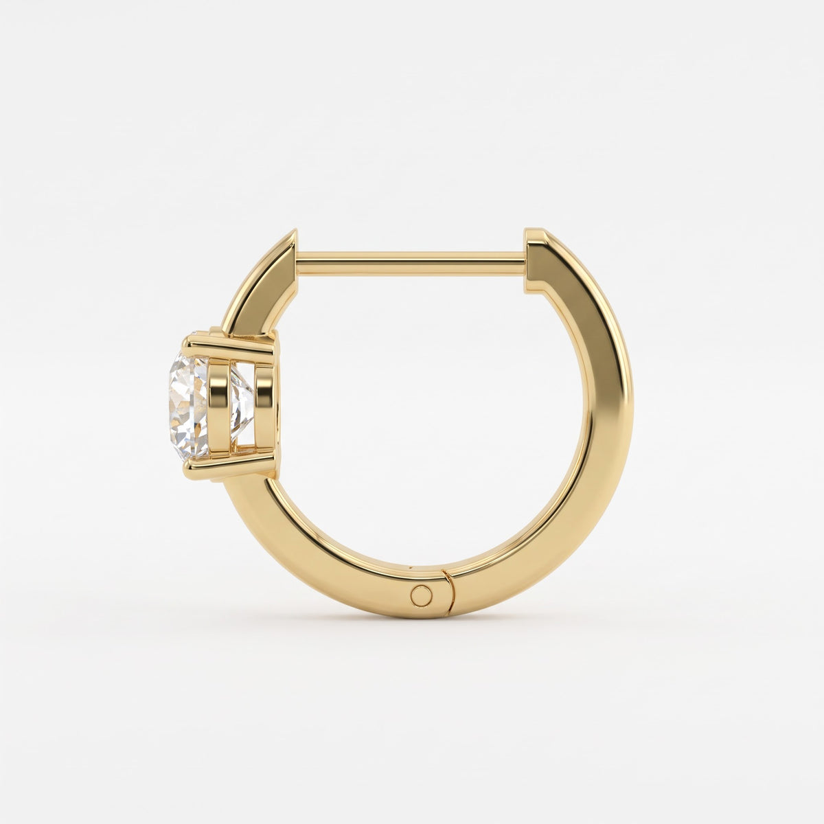 Classic Round Brilliant Diamond Huggie Hoops Earrings