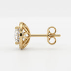 Celestia Aurelia Round Diamond Halo Stud Earrings