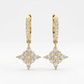 Classic Radiance Round Diamond Floral Drop Hoop Earrings
