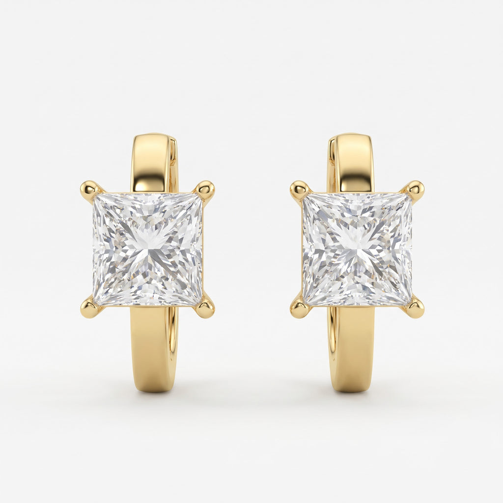The Aurelia Princess Diamond Huggies Hoops Earrings