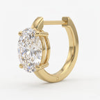 Luxury Oval Diamond Huggie Hoops Earrings