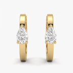 Aurielle Teardrop Pear Diamond huggie Hoops Earring