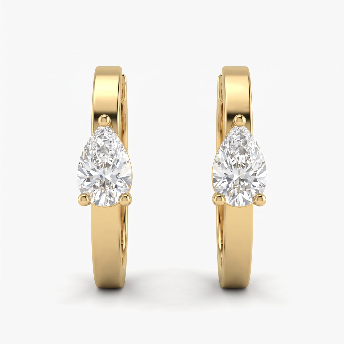Aurielle Teardrop Pear Diamond huggie Hoops Earring