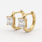 Aurelia Crystal Asscher Diamond huggie Hoops Earrings