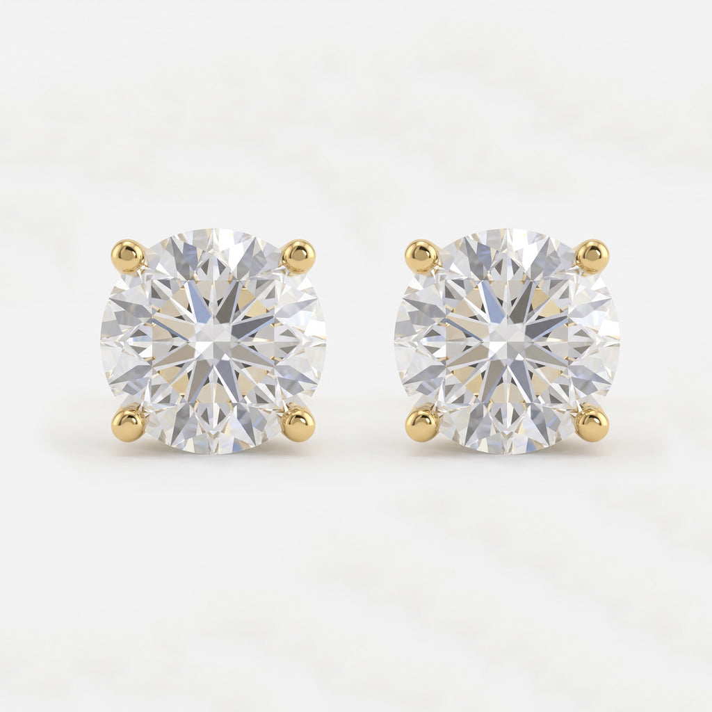 Celestia Radiance 4-Prong Round Diamond Stud Earrings