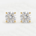 Celestia Radiance 4-Prong Round Diamond Stud Earrings