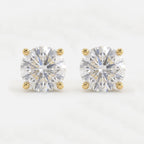 Celestia Radiance 4-Prong Round Diamond Stud Earrings
