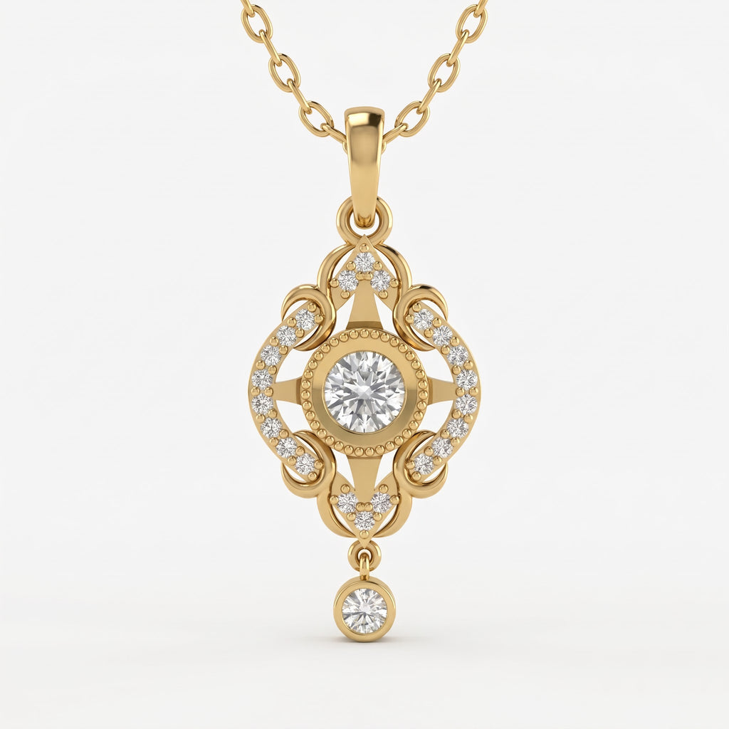 Celestia Radiance Round Diamond Pendant Necklace