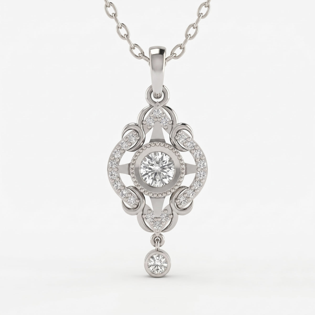Celestia Radiance Round Diamond Pendant Necklace