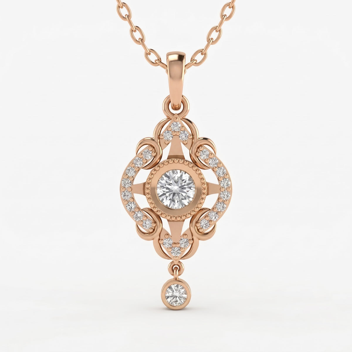 Celestia Radiance Round Diamond Pendant Necklace