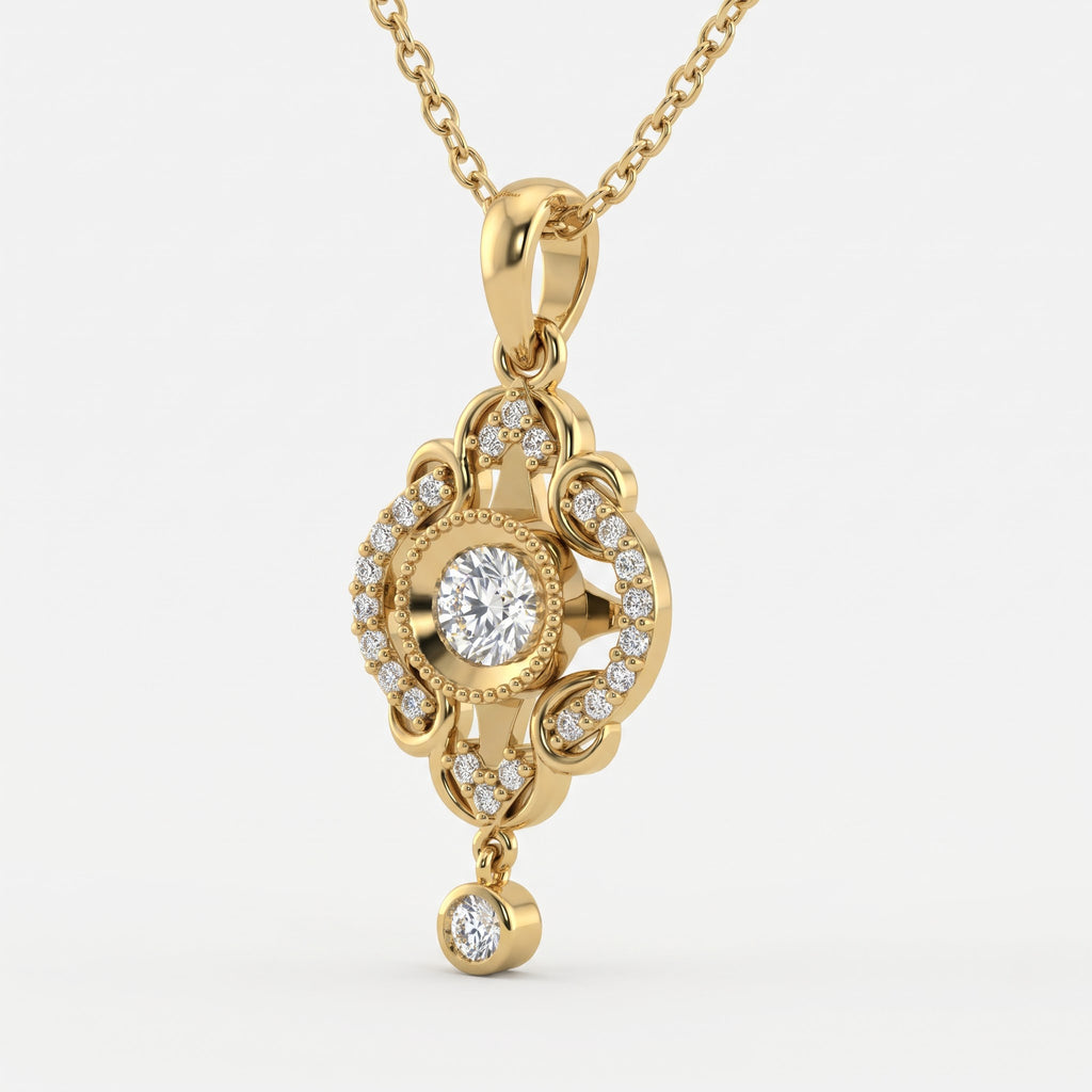 Celestia Radiance Round Diamond Pendant Necklace