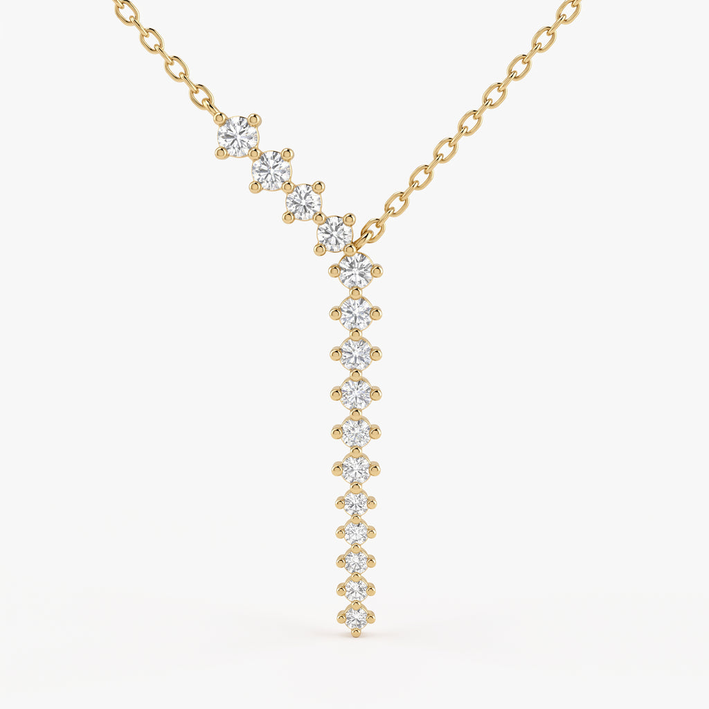 Aurelia Luxe Celestial Cascade Round Diamond Fashion Necklace