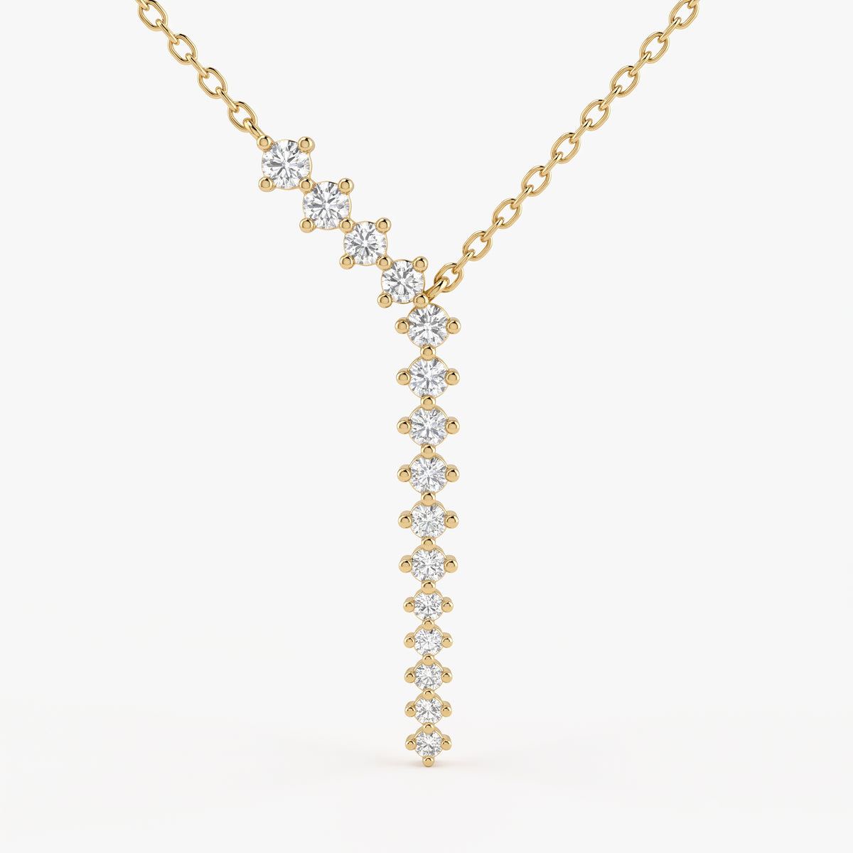 Aurelia Luxe Celestial Cascade Round Diamond Fashion Necklace