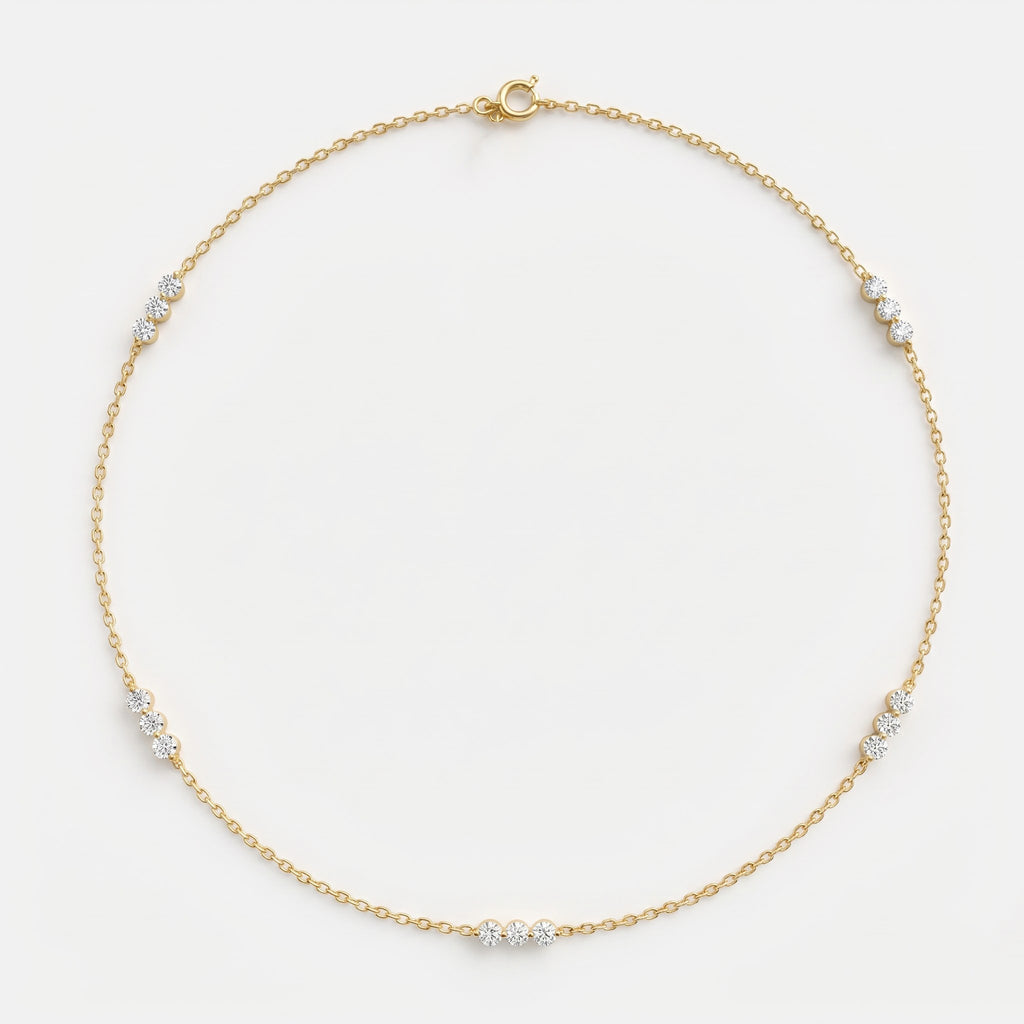 Timeless Elegance Sparkle Grace Round Diamond Fashion Necklace