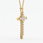 Radiance Round Diamond Cross Pendant Necklace