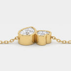 Eternal Embrace Dual Heart & Pear Diamond Pendant Necklace