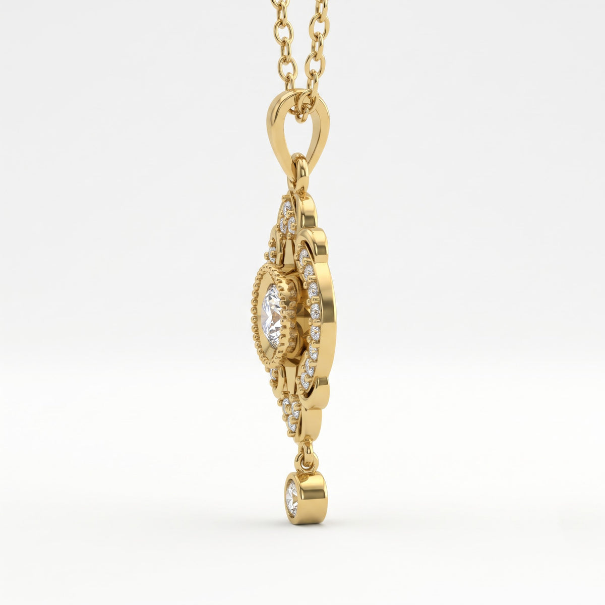 Celestia Radiance Round Diamond Pendant Necklace