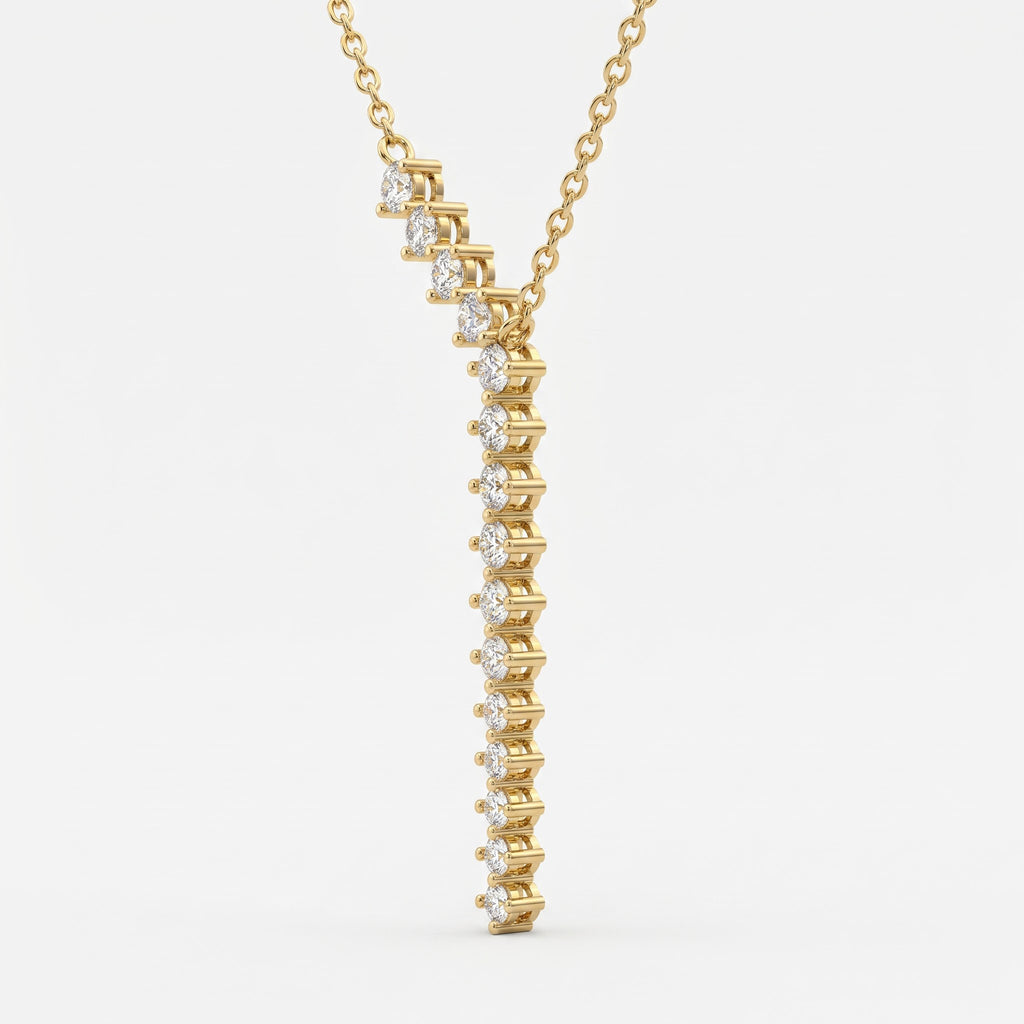 Aurelia Luxe Celestial Cascade Round Diamond Fashion Necklace