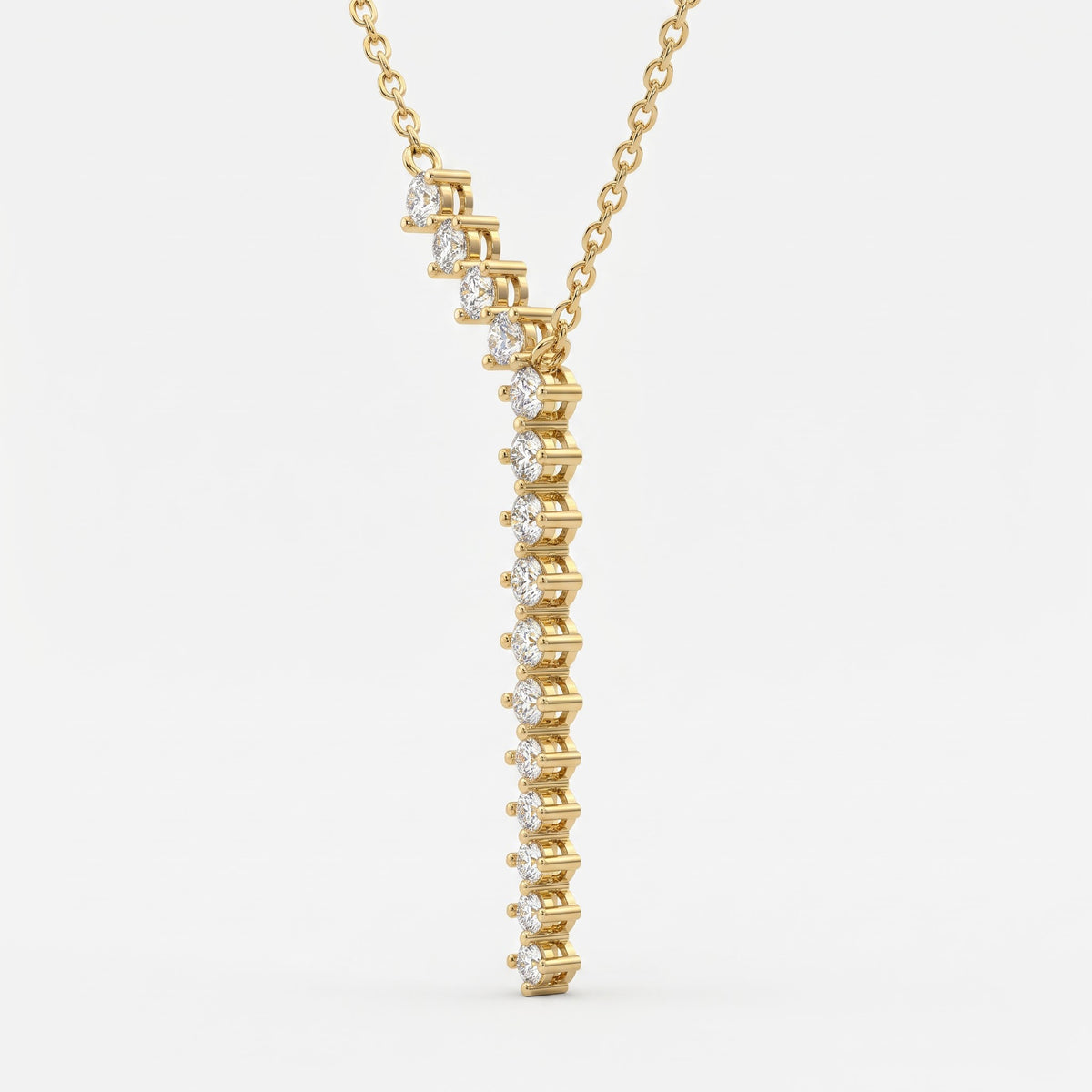 Aurelia Luxe Celestial Cascade Round Diamond Fashion Necklace