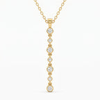 Celestia Bezel Round Diamond Cascade Pendant Necklace