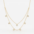 Double-Layer Round Diamond Bezel Fashion Necklace
