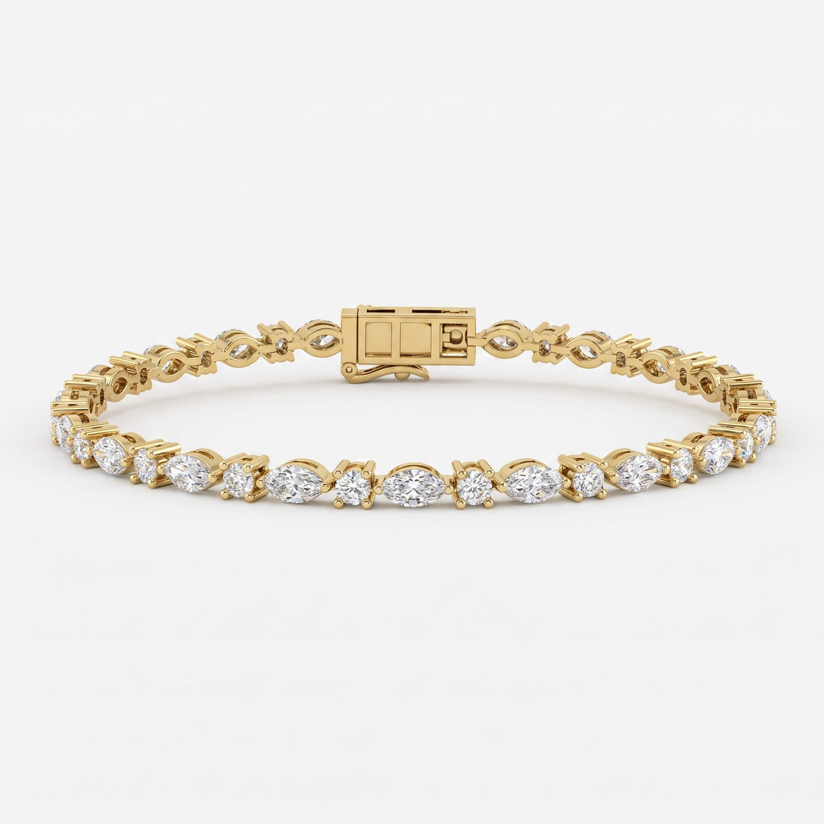 Celestial Radiance Marquise & Round Diamond Tennis Bracelet