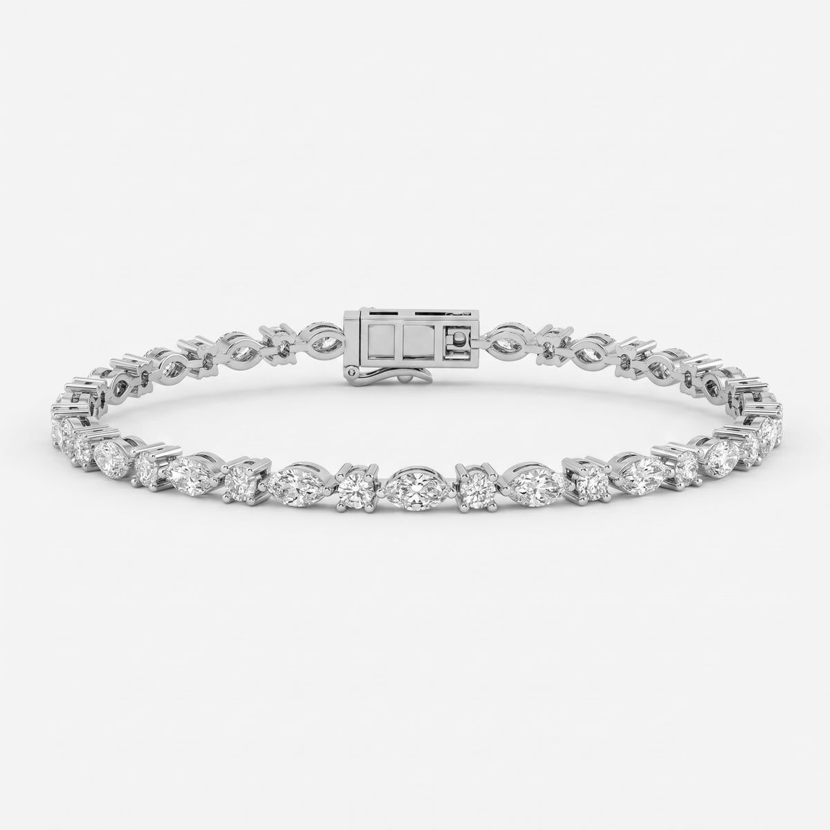 Celestial Radiance Marquise & Round Diamond Tennis Bracelet