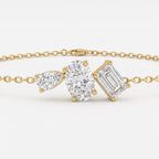 Luxe Lumière Three-Stone Chain Bracelet