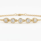 Elegance Five-Stone Round Diamond Chain Bracelet