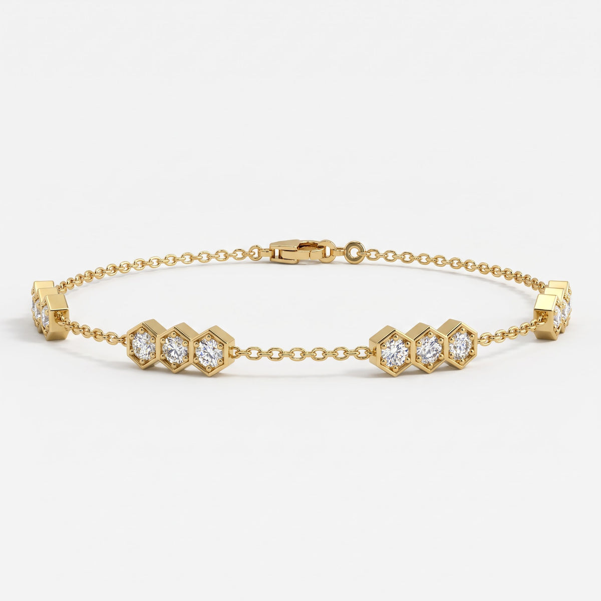 Luxury Timeless Radiance Round Diamond Chain Bracelet